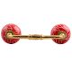 Red Leaf Floral Ceramic Bridge Handle